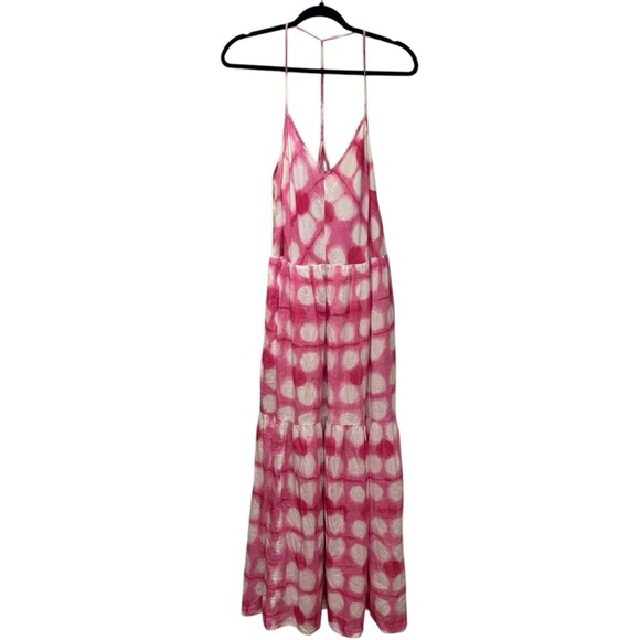 NWT Anthropologie Maeve Pink and White Maxi Dress in Size Large - Picture 3 of 5